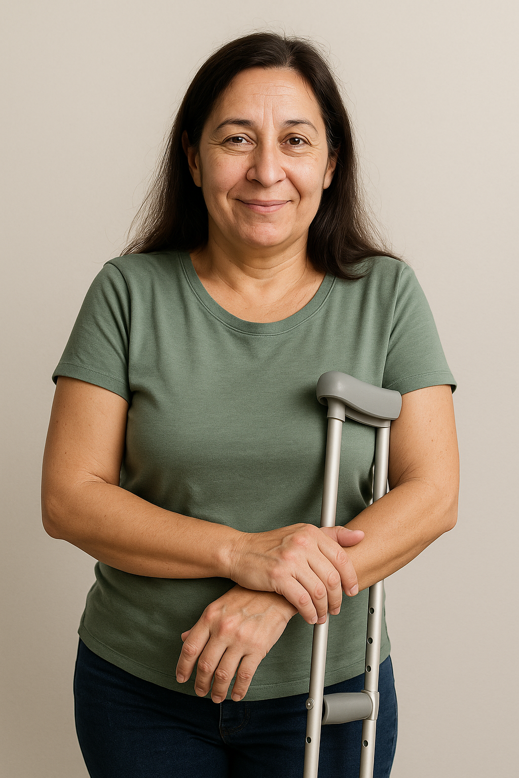 Mulher que sofreu acidente de trabalho